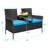 Margueriette Wicker 2 - Person Patio Conversation Set with Cushions-2108411213