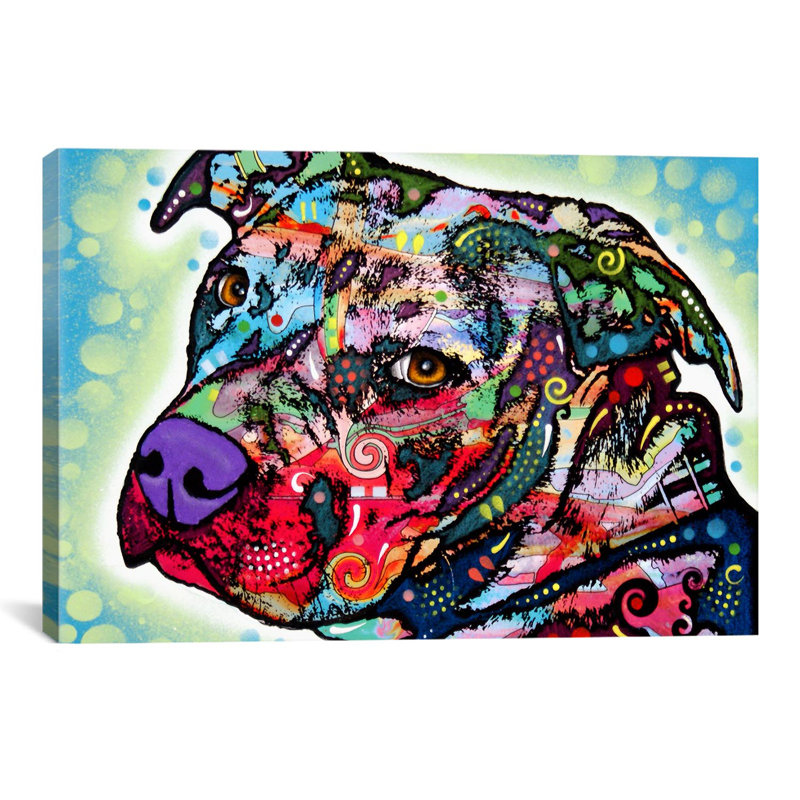 « bulls eye », impression sur toile, H 12 po x l 18 po x P 1,5 po, Toile tendue