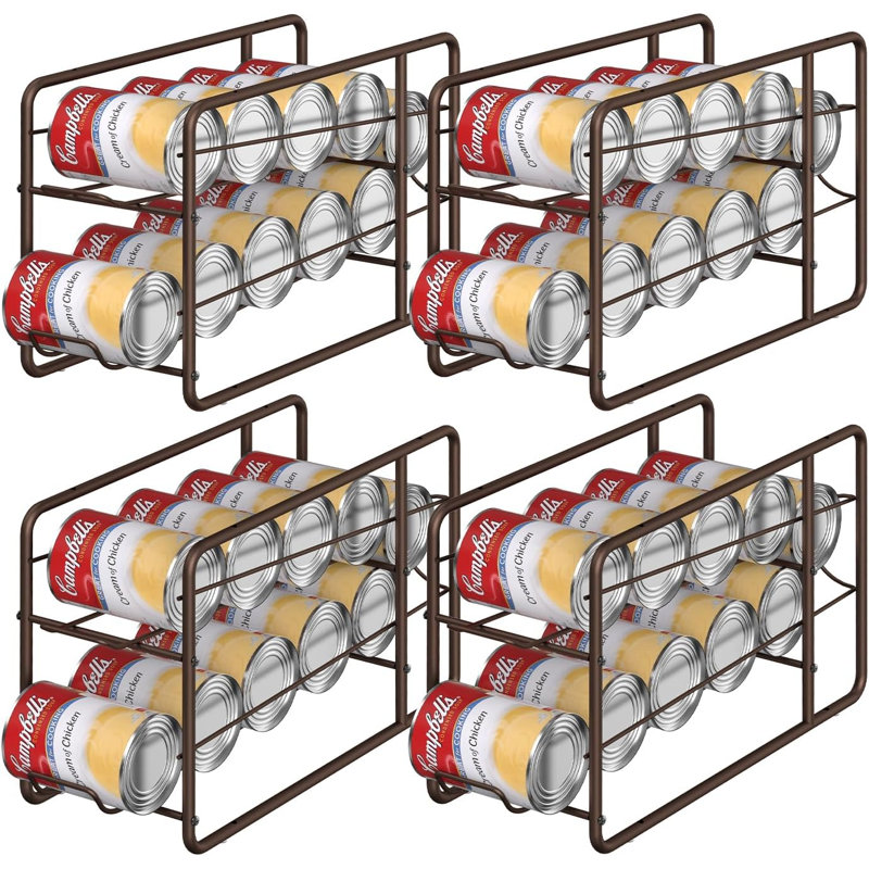 Organisateur de canettes pour garde-manger, distributeur de canettes de soda empilables, rangement pour conserves de nourriture, porte-canettes de réfrigérateur pour armoire de cuisine, paquet de 4