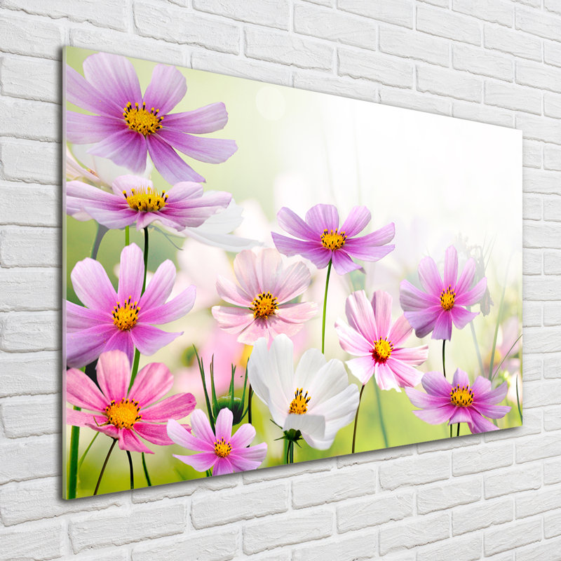 Flowers On The Meadow - No Frame Print on Glass