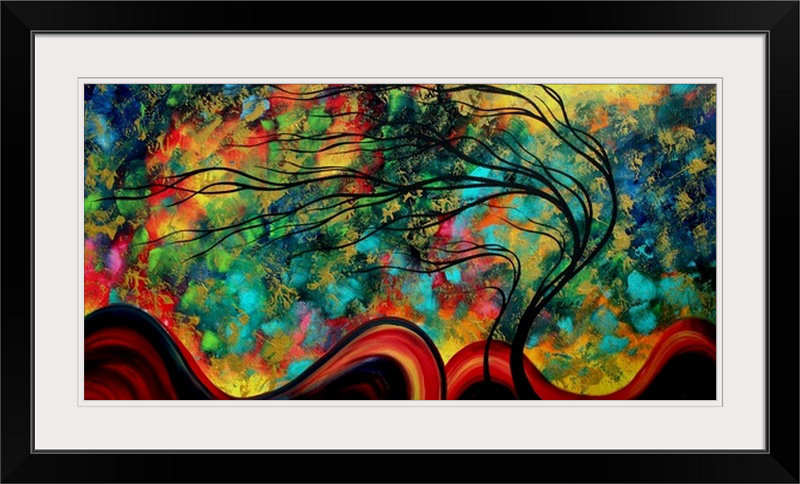 « parcing glance » par megan duncanson, impression, H 32 po x l 56 po x P 1 po, Cadre noir