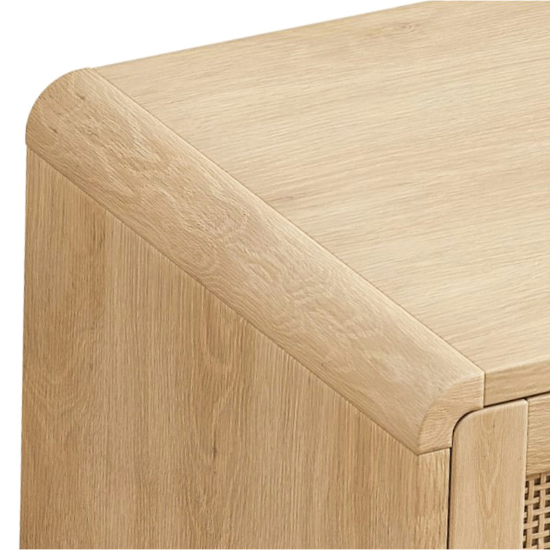 Armoire de rangement en forme d'arc de 49,73 pouces - Spacieuse et naturelle, avec 6 tiroirs, idéale pour la maison.