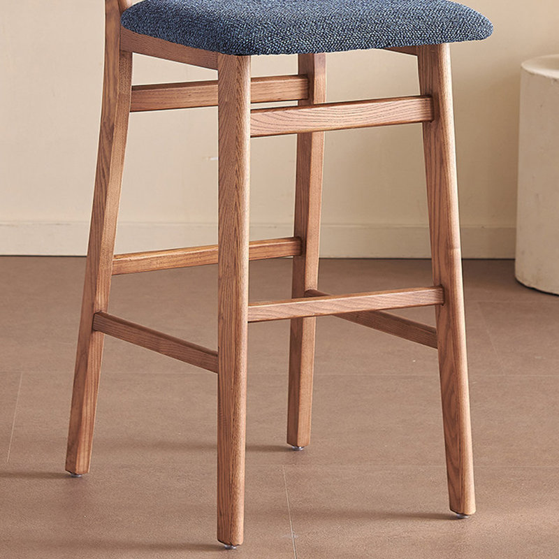 Chaise d'appoint à dossier bas en noyer (ensemble de 6), 6, 29.53"