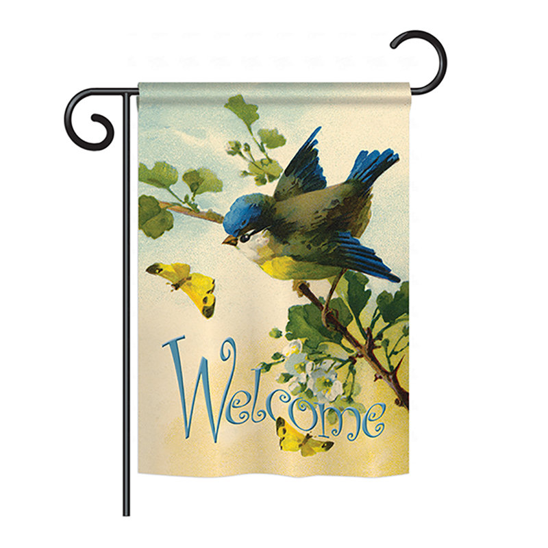 Multi-Color Polyester Garden Flag with Birds Design, 13" x 18.5"
