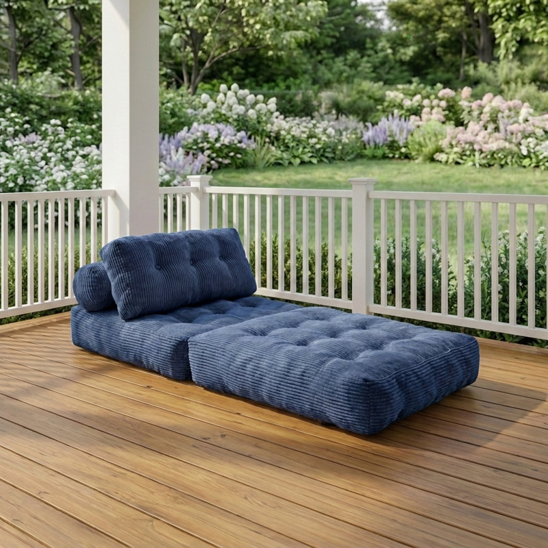 Canapé-lit pliant convertible avec coussin et dossier, support de plancher portatif pour salon, 34,7 po x 68,5 po
