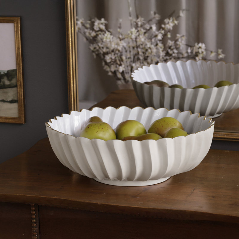 Encanto Serving Bowl, Cream/White, 14"