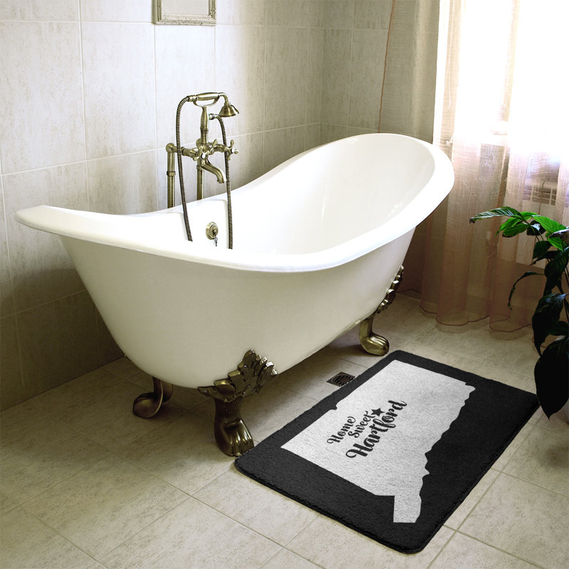 Tapis de salle de bain fairbanks alaska, l 21 po x L 34 po, Noir, Home sweet Hartford