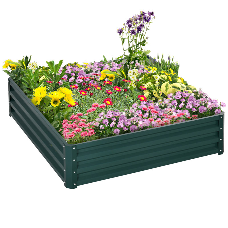 Outsunny Galvanized Raised Garden Bed