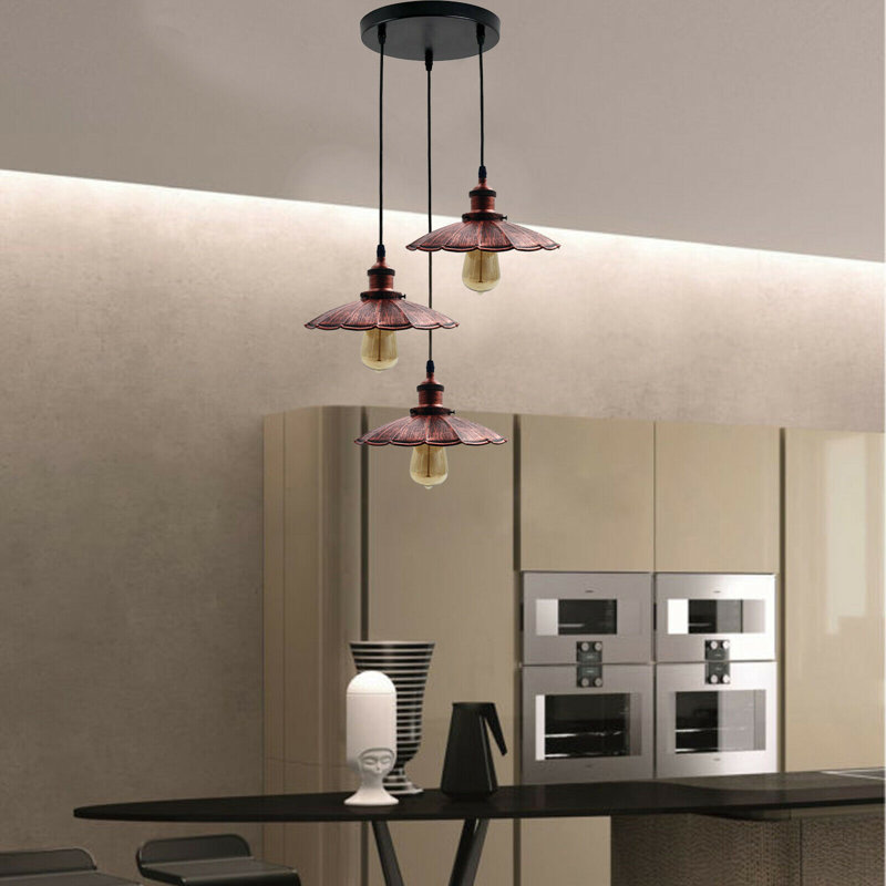 Overbrook Shores 3 - Light Cluster Pendant, Rustic Red