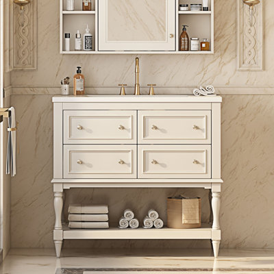 Ensemble de meuble-lavabo autoportant avec lavabo