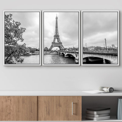 Architecture Architecture Paris Tour Eiffel from Seine - reproduction de 3 pièces