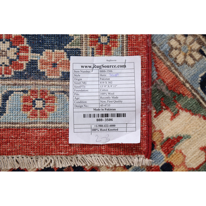 One-of-a-Kind 9'11" X 13'9" Wool Area Rug in Red