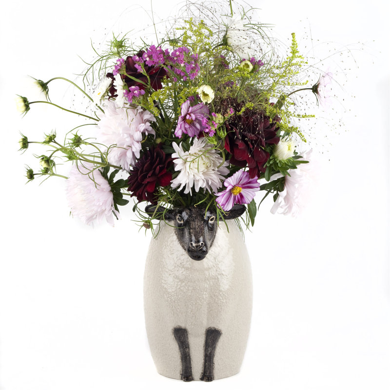 Flower Vase - O/S - Sheep - Suffolk Sheep Black