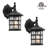 10" Black Outdoor Coach Lights with Seeded Glass Shade