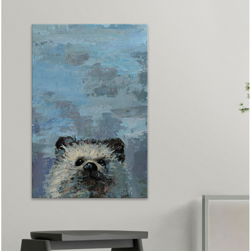 What Up Raccoon by Julia Posokhova - Wrapped Canvas Painting, 30cm H x 20cm W x 3.81cm D