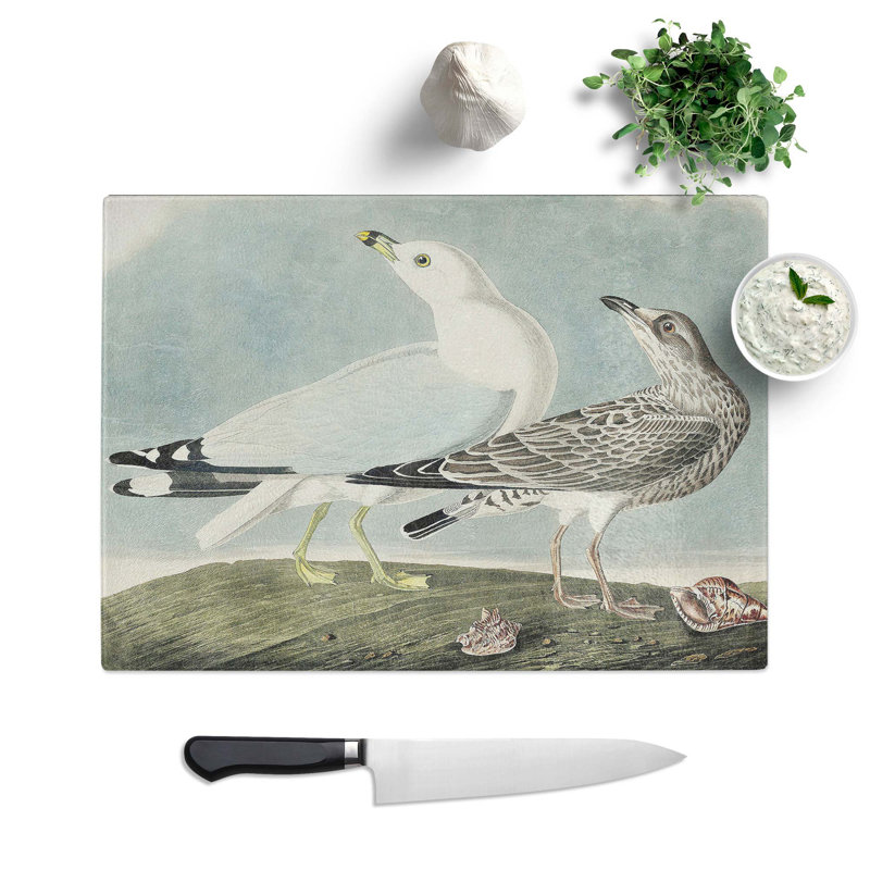 Tempered Glass Common American Gulls Chopping Board, 39 cm W x 28.5 cm L