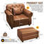 Fauteuil compact en similicuir avec repose-pieds Chesterfield Home Lounge