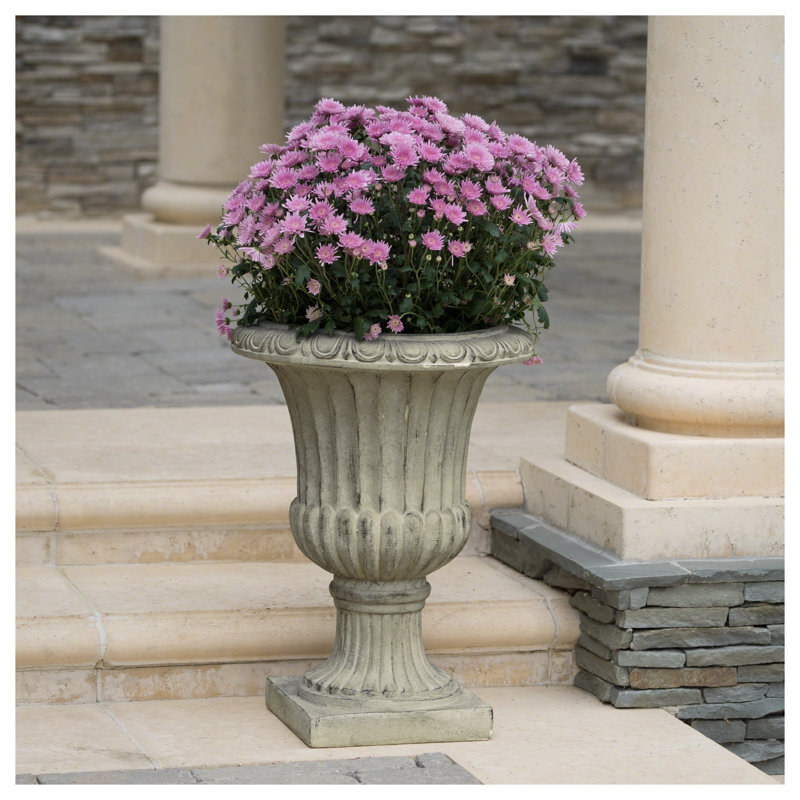 Pot à fleurs classique classique en vert antique - grand pot de jardin extérieur, Vert