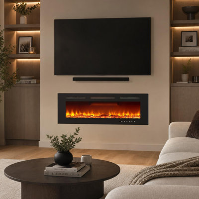 Brayden Studio 182.88 cm W Black Fireplace