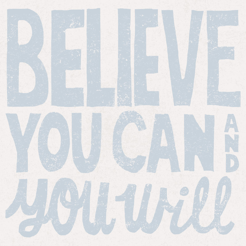 «You Can» par Michael Mullan, art textuel sur toile tendue, H 12 po x l 12 po, Non, Toile tendue