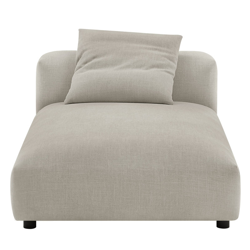 Chaise longue modulaire rembourrée en tissu Solace, Lin