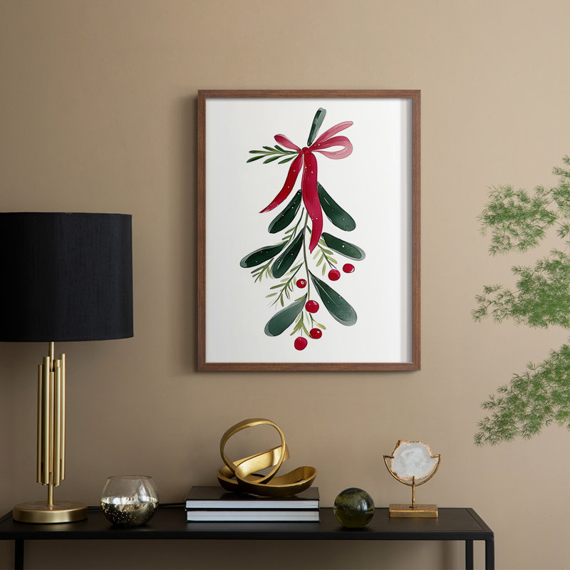 Christmas Holiday Art XI Framed Print - Solid Wood, H 11 po x l 9 po, Noyer