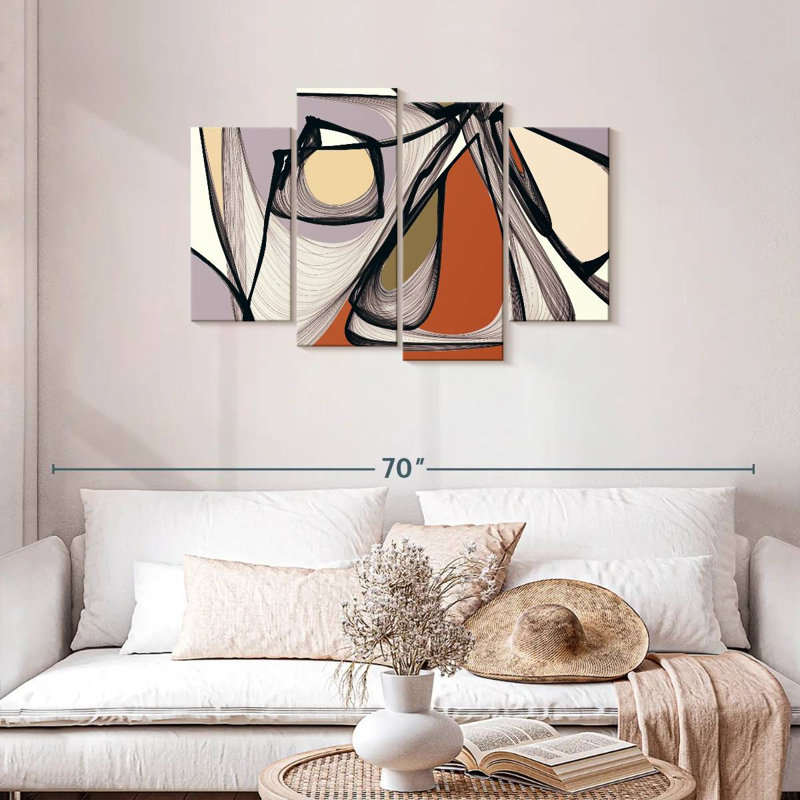 Avery Mid Century Modern Abstract II, H 27 po x l 43 po