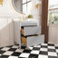 Ensemble de meuble-lavabo autoportant 30 po avec 2 ensembles de poignées et plateau en marbre d'ingénierie entièrement assemblé gris-2046708333-2046708332