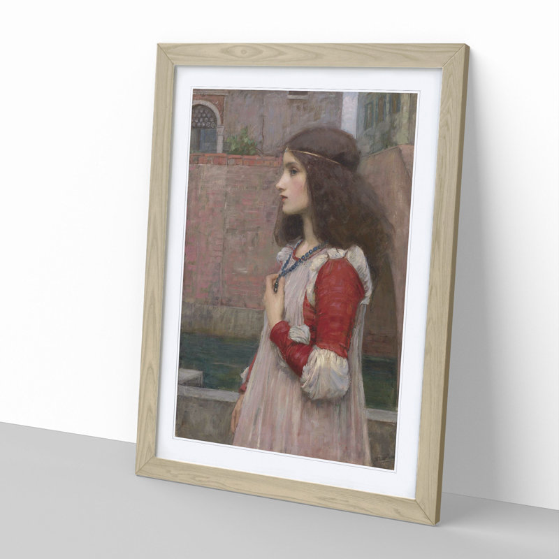 Juliet by John William Waterhouse - Picture Frame Painting, 36cm H x 27cm W x 2cm D, Oak Framed