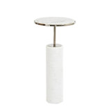 Tall Cored Marble Table-Nickel
