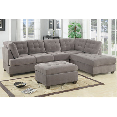 Upholstered L-Shaped Sectional Reversible