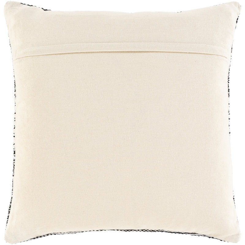 Housse de coussin décoratif Ampelia, Beige / noir, 20 po x 20 po, Duvet