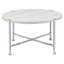 Table basse ronde en chêne blanc et chrome
