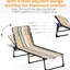 Chaise de patio jaune - pliante avec 4 sièges réglables et respirants en filet et élastiques, coussin pour chaise longue d'extérieur, coussin, plage