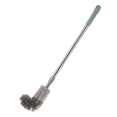 Brosse de toilette à long manche en plastique avec poils, outil de nettoyage de salle de bain moderne compact, 20,1 x 4,5 x 3,2 po, vert