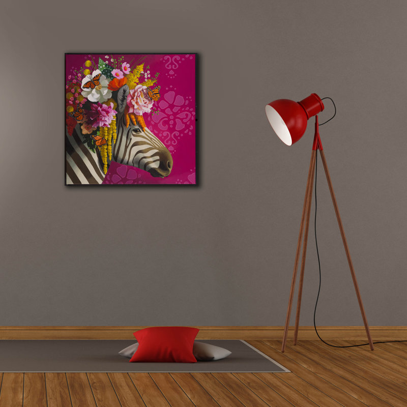 "Epic Graffiti" Monarch Zebra "par Heather Gauthier, art mural sur toile, 26 po x 26 po
