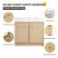 Ensemble de meuble-lavabo sur pied simple 36 po, meuble-lavabo sur pied avec lavabo en résine, 2 portes et 1 tablette