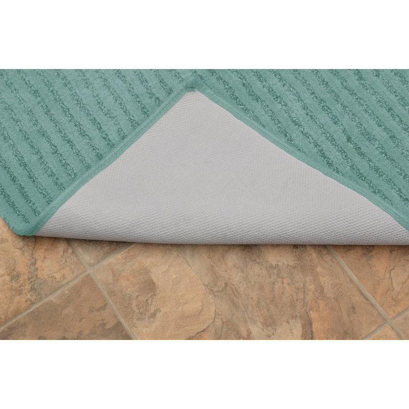 Viridian Nylon 2 Piece Bath Rug Set with Non-Slip Backing, Sea Foam