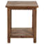 Table de bout en bois brun vieilli avec tablette, conception carrée pour lits de jour, large de 20 pouces et table de style rustique profond, tablette, forme, 24,84h x 20w 20d