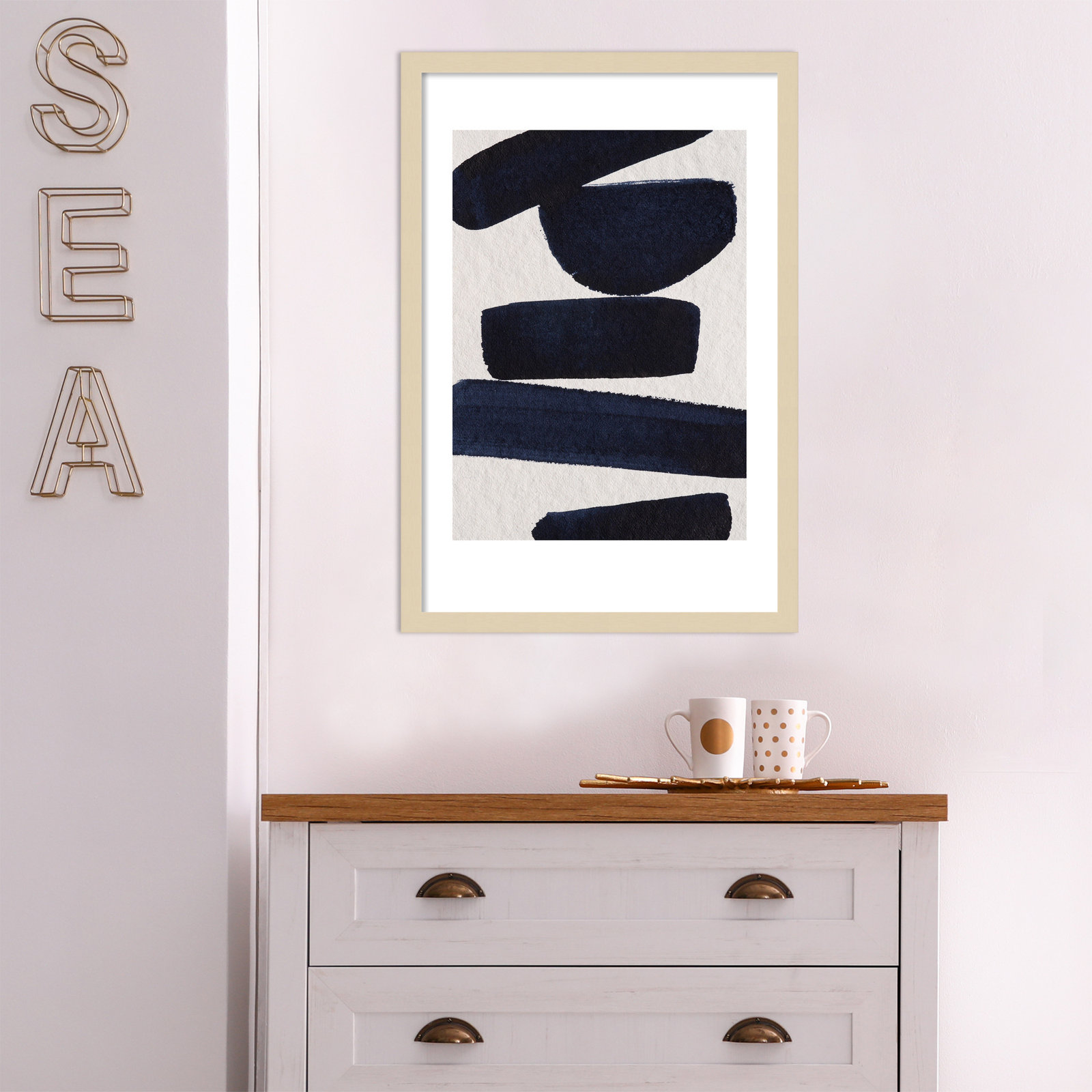 Japandi 5 by Simon West, Brown, 25.6" H x 17.4" W x 0.88" D