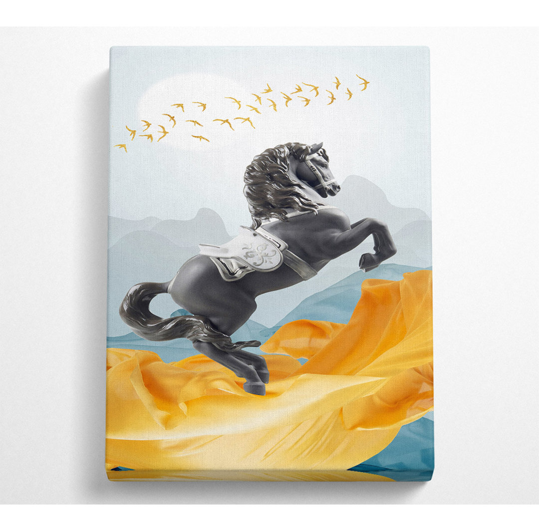 Black Majestic Horse - Kunstdrucke auf Leinwand ohne Rahmen