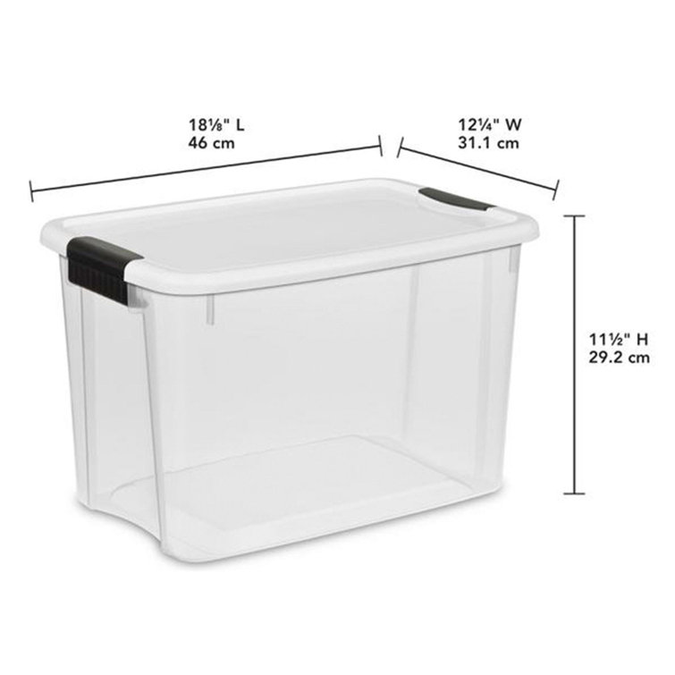 Sterilite 64-Quart Latching Storage Tote Box 6 Pack + Medium Clip Box 4 Pack