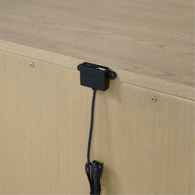 Brown 3-Drawer Nightstand With USB