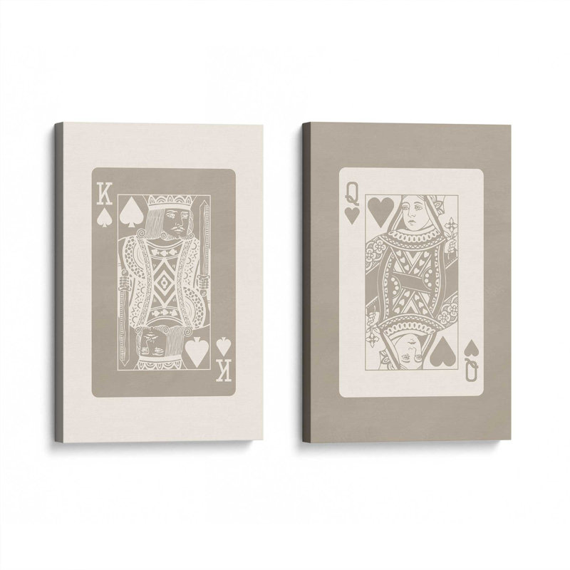 Ensemble de 2 cartes sur toile beige, H 31 po x l 48 po