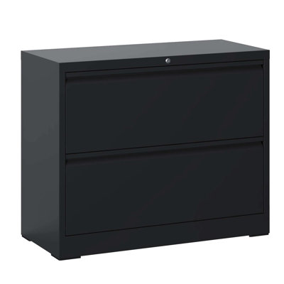 2 Black Metal Filing Cabinet With Lock, For Office Use, Fits Various File Sizes Cabinet, Home Or Holds