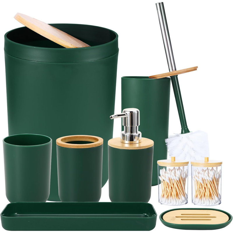 Bathroom Accessory Set, Dark Green