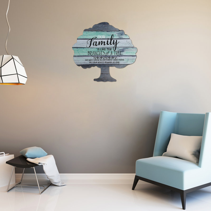 Décoration murale MDF «Family Is Like Branches of Tree»