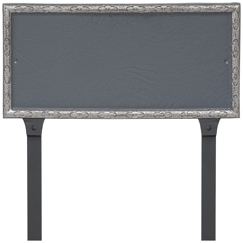 Plaque d'adresse rectangulaire à une ligne avec piquets de pelouse Jefferson, Gris / Argent, Oui