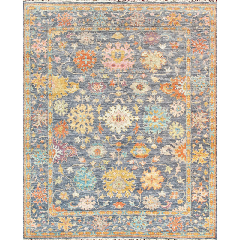 Oriental Area Rug in Blue, Rectangle 8'3" x 10'2"