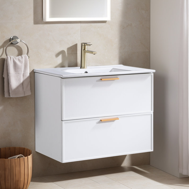 30'' Matte White Wall-Mounted Single Bathroom Vanity Set